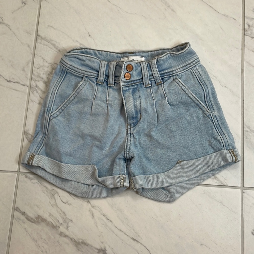 High rise slim fit jean shorts
